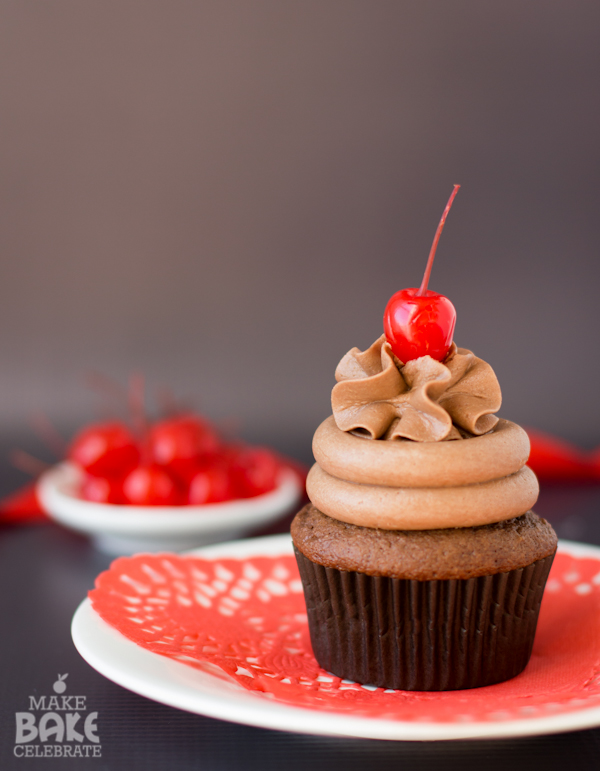 Chocolate Cherry Amaretto Cupcakes