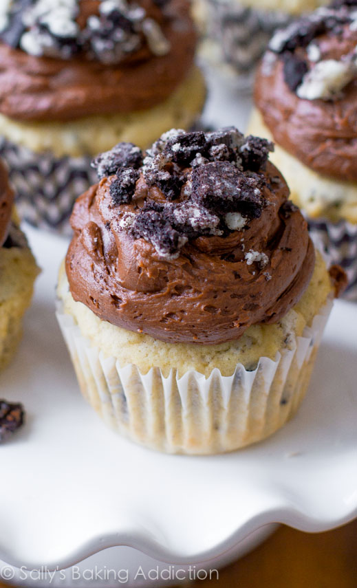 Cookies and Cream Cupcakes with Milk Chocolate Frosting