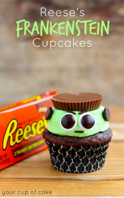 Reese’s Frankenstein Cupcakes