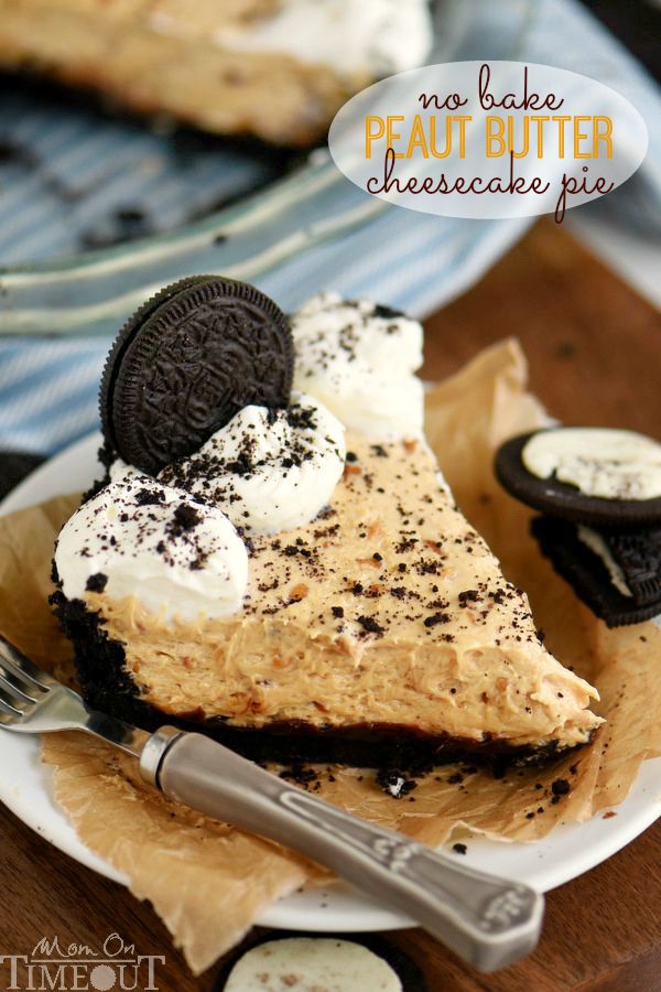 No Bake Peanut Butter Cheesecake Pie