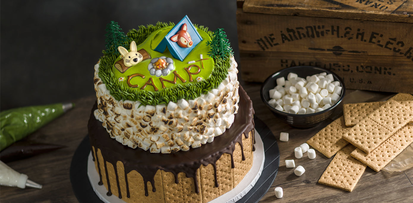 How-To Make a 2-Tier S’mores Camping Cake