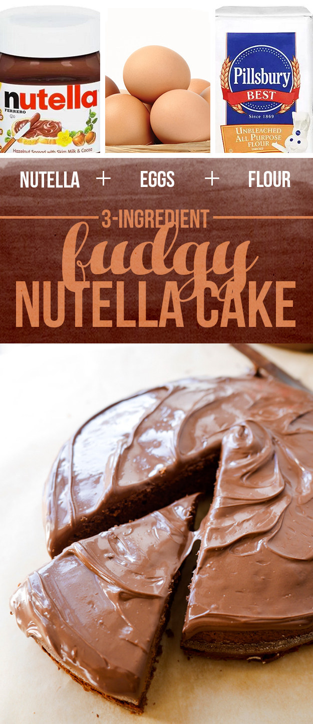 Fudgy Nutella Cake - 3 Ingredient