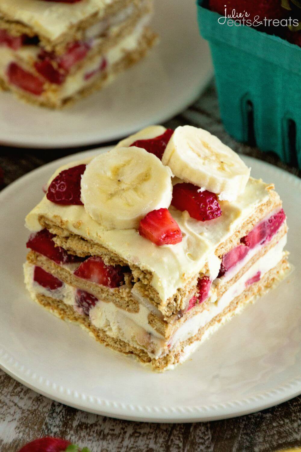 Skinny Strawberry Banana Ice Box Cake Recipe