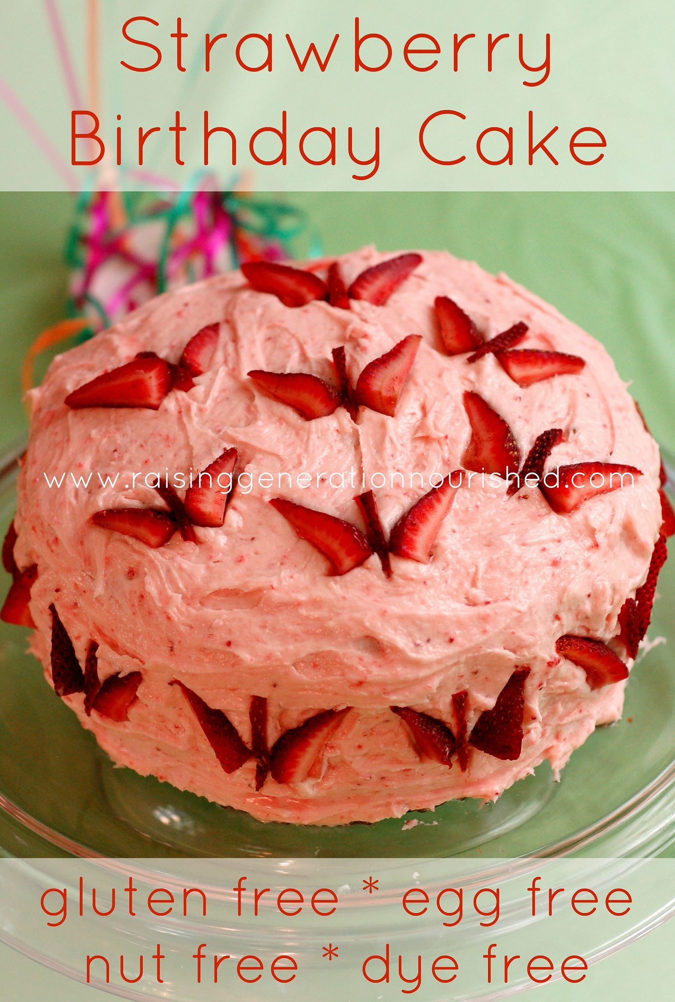 Strawberry Cake : Gluten, Egg, Nut and Dye Free