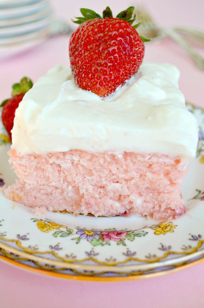 Strawberry Sheet Cake with Lemon Cream Cheese Frosting