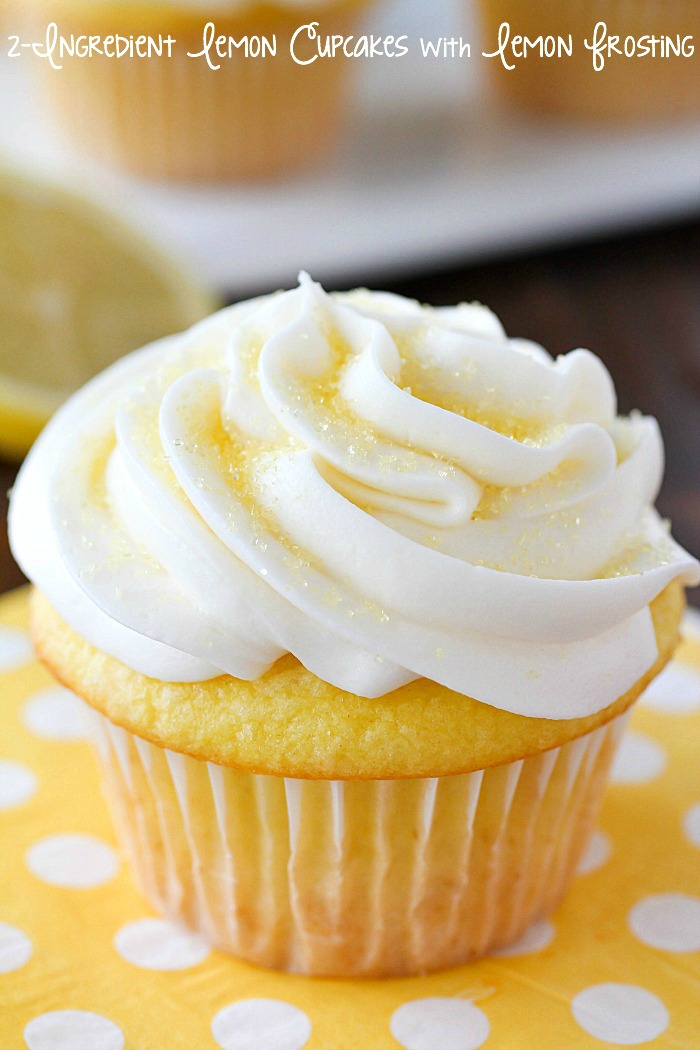 2-Ingredient Lemon Cupcakes and Lemon Frosting