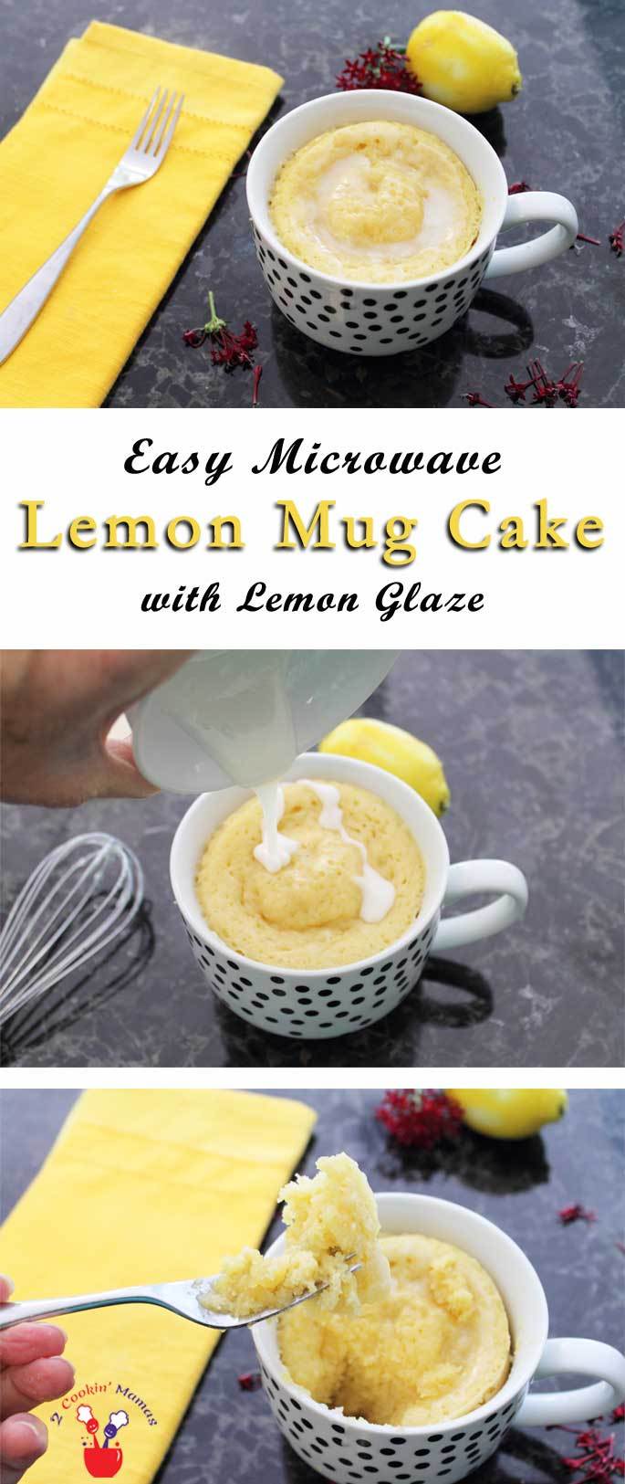 Easy Microwave Lemon Mug Cake with Lemon Glaze