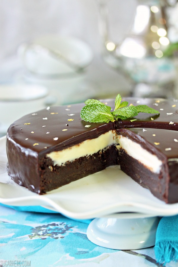 Peppermint Patty Flourless Chocolate Cake